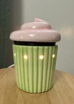 Scentsy Cupcake Wax Warmer Retired 3-PIECE Pink & Green Open Box New. Fixed Price $26.00.