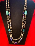 Nwt Ruby Rd. Silver-tone Two-row Large Beaded Necklace Shades Of Blue Stones. Fixed Price $26.00.
