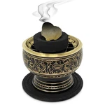 New Age Imports Brass Incense Burner With Wooden Coaster, Small Charcoal Screen. Fixed Price $18.99.