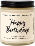 Happy Birthday Soy Candle Vanilla Buttercream Sugar 9OZ Jar 50 Hour Burn Time. Fixed Price $22.99.