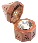 Govinda - 5 Inch Temple Wooden Charcoal/cone Burner. Fixed Price $18.42.