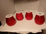 4 Skeeter Beeter 6OZ Red Ribbed Glass Citronella Candles Item Pc 3351 New. Fixed Price $21.95.