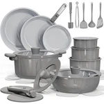 Carote 27PCS Ceramic Cookware Set Nonstick, Pots And Pans Piece, Dark Gray. Fixed Price $262.70.