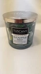 New Green Tuscany Candle 14 Oz Eucalyptus Mint Jar Soy Essential Oil. Fixed Price $12.00.