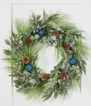 Holiday Lane Shine Bright Pine Wreath With Gold & Silver Ball Ornaments 20''. Fixed Price $49.99.