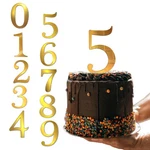 Big 0-9 Birthday Number Cake Toppers 3.7 In Large Golden Acrylic Happy A.... Fixed Price $17.08.