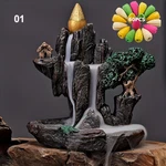 Ceramic Lotus Incense Burner Mountains River Waterfall With 60 Cones. Fixed Price $22.49.