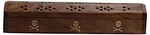 Wooden Coffin Incense Burner - 12" Skull Inlays For Sticks And Cones. Fixed Price $11.99.