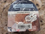 Yankee Candle Wax Melt Single Fragrance Coconut Beach 0.8 Oz. Fixed Price $7.25.