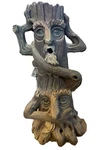 Smoking Tree Faces Cone Incense Burner Elegant Expressions Hear See No Evil 11''. Fixed Price $18.99.