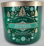 White Barn Candle: Peppermint Sugar Cookie Bath Body Works Scented 3-WICK Green. Fixed Price $26.97.