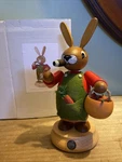German Incense Smoker Easter Bunny Height 19 Cm / 7 Inch New Muller Handmade. Fixed Price $120.00.