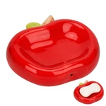 Apple Shaped Ceramic Soap Dish, Cute Holder With Drainage Holes, No Lid .... Fixed Price $20.72.