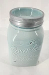 Scentsy Chasing Fireflies Wax Warmer Light Blue Mason Jar Full Size Bulb Is New. Fixed Price $25.00.