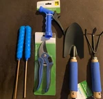 Gardening Hand Tools, Pruner, Hose Nozzle Sprayer, Citronella Candles 6 Item New. Fixed Price $13.99.