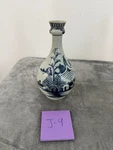 Authentic Antique Chinese Canton Porcelain Bottle Circa 1850 Blue And Gray 9. Fixed Price $360.00.