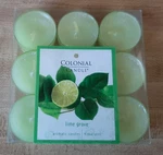 Colonial Candle Tea Lights Lime Grove Scent Set Of 9 New In Box. Fixed Price $8.99.