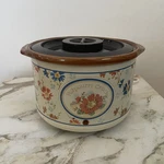 Vintage Rival Potpourri Crock 3207 Floral Brown Warmer Scent Simmer Lid. Fixed Price $26.99.