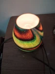 6 Hand-blown Art Glass Accent Lamp Teal/brown Swirl Nightlight. Fixed Price $21.00.
