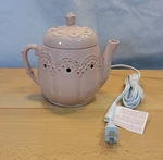 Scentsy Vintage Teapot Nightlight Wax Warmer Dusty Pink Retired 2014 Euc. Fixed Price $29.99.