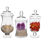 Mygift Set Of 3 Small Clear Glass Storage And Display Canister Apothecary Jars. Fixed Price $59.99.