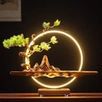 Led Lamp Circle With Mountain Tree Backflow Incense Burner Free 48 Cones. Fixed Price $107.12.