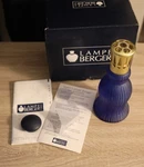 Lampe Berger Fragrance Oil Made In France Cobalt Blue Gold Accents Bottle. Fixed Price $29.00.