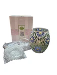 Scentsy Periwinkle Petals Warmer Mosaic Glass New Open Box Rare Retired Htf. Fixed Price $49.95.