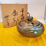 Japanese Ceramic Vintage Incense Burner W/ Wooden Box Signed Artist Koro. Fixed Price $38.80.