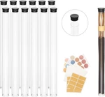 Clear Plastic Tube With Black Lid, 12 Pack, Storage Transparent. Fixed Price $21.82.