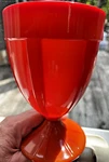 Northwood Colonial Coral Red Slag Jar 1930S Lid. Fixed Price $75.00.