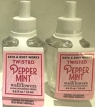 2 Bath & Body Works Twisted Peppermint Wallflowers Home Fragrance Refill Bulb. Fixed Price $24.99.