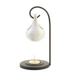 White Tear Drop Oil Warmer With Metal Stand. Fixed Price $17.95.