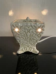 Electric Wax Tart Warmer Cream Ivory Fleur-de-lis Rimports Scentsational W/bulb. Fixed Price $18.95.