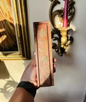 Vintage Hand-carved Wooden Incense Holder Box Brass Floral Inlay. Fixed Price $25.00.