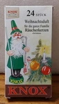 German Made Knox Christmas Scent 24 Medium Incense Cones For Smokers. Fixed Price $12.00.