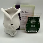 Scentsy Mini-wax Warmer Plug-in Tea Rose Nightlight W/ Winter Pine. Fixed Price $24.88.