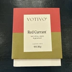 Votivo Red Currant 10 Oz Scented Candle Soy Wax Blend Luxury Glass Jar New. Fixed Price $44.00.