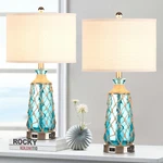 Ruzectt 25.5 Coastal Glass Table Lamps Set Of 3-WAY Dimmable Touch Control. Fixed Price $160.33.
