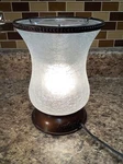 Scentsy Lampshade White Crackle Tulip + Narrow Base Wax Warmer Bronze Nib. Fixed Price $139.99.