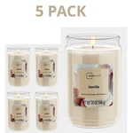 Mainstays Vanilla Scented Single-wick Large Glass Jar Candle, 20 Oz New, 5 Pack. Fixed Price $33.99.