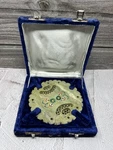 Excellent Marble Inlay 5 Plate Handcrafted Precious Stone Masterpiece Art Boxed. Fixed Price $28.00.