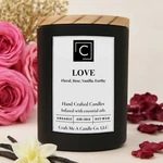Love Scented Candle Floral, Rose, Vanilla, Earthy Round Jar. Fixed Price $21.99.