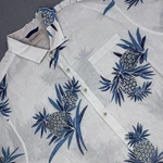 Tommy Bahama Shirt Mens Xlx White Blue Linen Pineapple Hawaiian Button Up. Fixed Price $23.99.