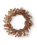 Holiday Lane Frosted 20" Pine Cone And Berry Gold-tone Wreath. Fixed Price $33.00.