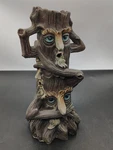 Smoking Tree Faces Cone Incense Burner Elegant Expressions Hear See No Evil 12". Fixed Price $22.99.