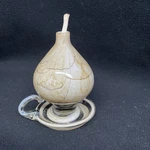 Krosno Poland Vtg Jozefina?hand Blown Art Glass Marble Beige Oil Lamp. Fixed Price $27.75.