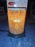 Candle Warmers Glass Illumination Fragrance Crackled Amber Works Perfect!. Fixed Price $25.00.