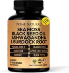 Prime Natural Sea Moss 3000MG Black Seed Oil 2000MG Ashwagandha 1000MG Turmeric. Fixed Price $34.99.