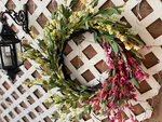 28 Bayberry Orchards Yellow Pink Flower Wreath. Fixed Price $28.00.